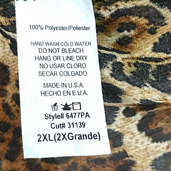 NWOT Blue Note Women’s Leopard Print Top Plus Size 2XL - Picture 6 of 7